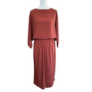 Vintage Michel Robichaud Montreal Satin High Slit House Dress